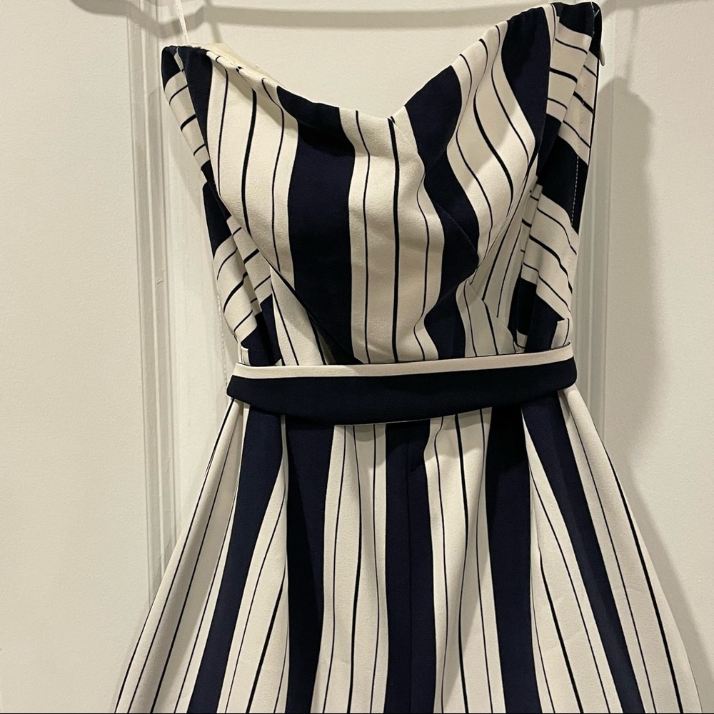 H&M Striped Strapless Jumpsuit
